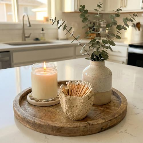 Concrete Match Holder with Strike,Modern Cement Matchstick Jar for Fireplace Mantle, Bathroom & Living Room Decor, Gift with Secure Packaging,No Matches