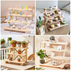 2 Pack 4 Tier Wooden Display Stand Riser Detachable Wood Earring Display Cupcake Stands Jewelry Display for Vendors with Groove or Jewelry Cupcake Vendors Retail