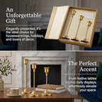 SylvaCraft Brass Gold Candle Holders Rustproof Taper Candlestick Holders for Holiday Party Table Centerpiece Wedding Fireplace Mantel Housewarming Gift(2 Sets(6 Pcs)) ﻿ - size: 2 Sets(6 Pcs)