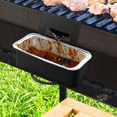 Grill Grease Catcher for Blackstone Griddle with 10 Pack Grease Cup Liners Aluminum Foil Tray Pan Drip Tray Pan for 17, 22, 28 & 36 inches Griddle (Long Hook) - color: Long Hook