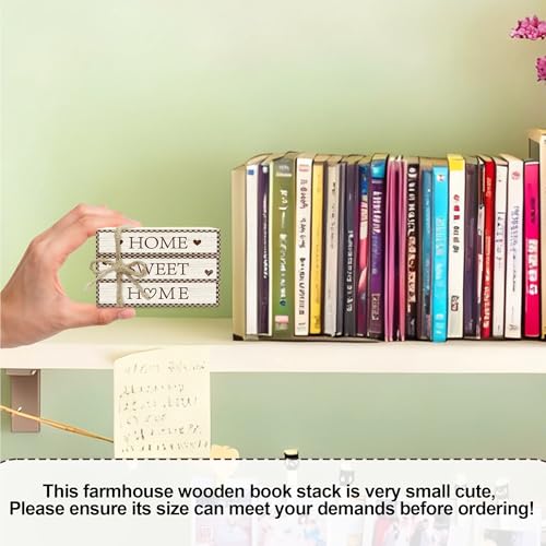 Mini Decorative Books For Home Decor, Small Wood Book Stack For Table Decor, Home Sweet Home decoration Books For Living Room Bookshelf, Farmhouse Stacked Books decoration（L53) - color: home sweet home 8