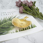 Metal Jewelry Dish, Small Leaf Shaped Ring Holder Jewelry Organizer, Trinket Dish Vanity Tray for Dresser Christmas Birthday Wedding Gifts - color: Ginkgo-Gold