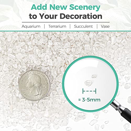 T4U Tumbled Chips Stones Crushed Crystal Quartz 2 LB, Irregular Shaped Gravels Pebble Healing Stones, DIY Smoothed Rocks for Potted Plant,Resin Art,Vase Fillers Aquarium Gravel Rocks (Clear) - color: #3 - Clear, size: 2 LB