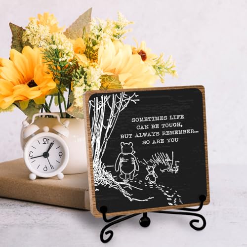 Winnie Inspirational Desk Sign Pooh, Cute Inspirational Gifts for Women Men, Friends Family Apart Gifts, Sympathy Keepsake, Motivational Table Desk Cubicles Accessories Decorations - style: Inspirational Sign 01