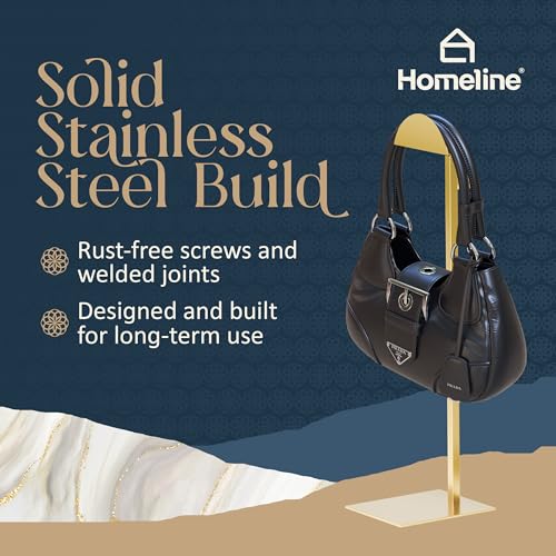 Purse Holder Stand – Freestanding Purse Rack Stand Adjustable 3-Pack Purse Holder/Purse Display Stand with Velvet Cradle, Weighted Non-Slip Base, No Assembly Required