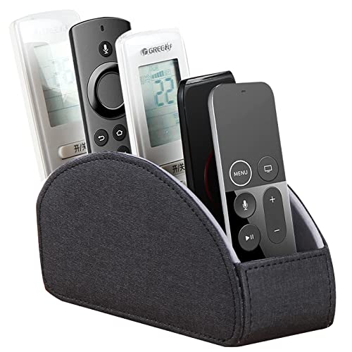 YAPISHI Remote Control Holder, 5 Rooms Desk Organizer and Decorations for Living Room, Bedside Table Remotes Caddy for TV Controllers/Makeup Brush Pen/Office Stationery/Art Supplies/Eyeglasses - color: Black Cloth, size: Small