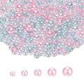 PATIKIL 1000 Pcs No Hole Pearls, 3mm 4mm 5mm 6mm 8mm Mini Round Faux Pearl for Art Crafts Jewelry Making Nail Vase Filler Birthday Wedding Party, Light Pink/Blue - color: Light Pink/Blue