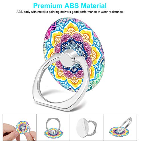 Bonoma Cell Phone Ring Holder Stand, 3 Pack Colorful Mandala 360 Rotation Universal Smartphone Ring Grip Stand Compatible with Smartphones and Tablets - color: Colorful Mandala