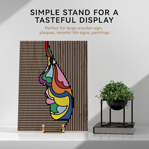 IPAME Plate Stands for Display 12 Inch Heavy Duty - Metal Picture Frame Easel Stands for Large Plates, Books, Platters, Plaques, Decor (Gold 2 Pack) - size: 12 Inch