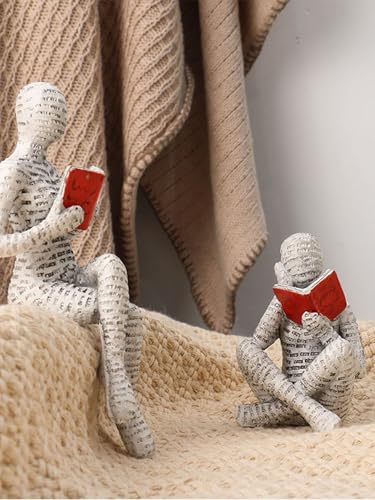 Pulp Reading Women Figurine, Reading Statues for Home Decor, Thinker Statue Decor Modern Figurines Abstract Sculpture for Home Decoration Living Room Office Bookshelf Shelf Table (A) - style: A