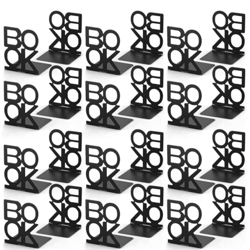 Book Ends,12 Pair Bookends Metal Bookend (Folding Book Ends 12 Pair) - size: Folding Book Ends 12 Pair