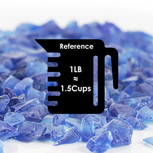 CYS EXCEL Frosted Cobalt Blue Sea Glass (4 LBS, Approx. 6 Cups) | Multiple Color Choices Crushed Glass Vase Filler | Aquarium Nautical Decor for Art Crafts - color: Frosted Cobalt Blue, size: 4 LBS