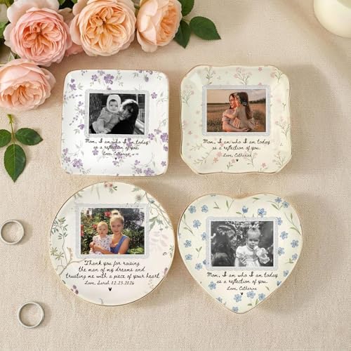 Personalized Mom Photo Jewelry Tray, Remember I Love You Mom Jewelry Dish; Personalized Grandma Portrait Photo Trinket Tray, Mother of the Bride Gifts, for Grandma Mama 6 - color: Jewelry Dish 5