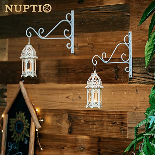 NUPTIO 6 Pcs Moroccan Style Candle Lantern - Small Sized Tealight Candle Holder with Transparent Glass Panels Great for Patio Indoors/Outdoors Events, Party and Wedding, Whit - color: White, size: 6 Pcs Small Size