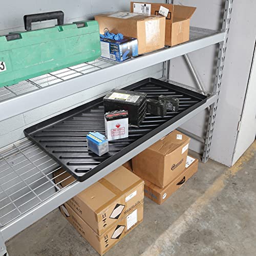 PIG Containment Tray - Rim to Rim Dimensions 49.25" L x 25.25" W x 2" H - Interior Bottom Dimensions 48" L x 24" W- 9 gal. Sump Capacity - PAK124-BK - size: 49.25" x 25.25" x 2"