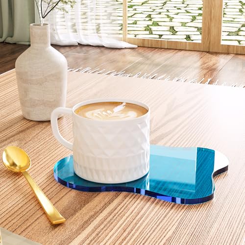 Acrylic Coaster for Desk, Clear Bar Drink Coaster, Clear Cloud Shape Coffee Cup Coaster, Perfect for Tabletop Protection and Accessories Display. - color: Transparent Blue