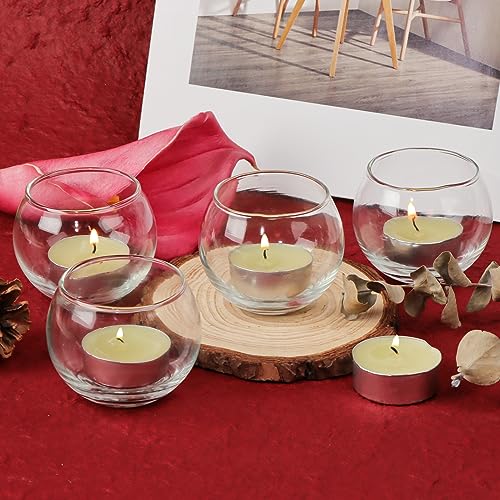 PINIWON 12pcs Clear Glass Tealight Candle Holder, Round Votive Candle Holders, Small Bowl Candle Holder Bulk for Wedding Table Centerpieces Home Decor - size: Small
