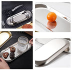 4 Pcs 7 Inch x 3.3 Inch Trinket Tray, Silver Stainless Steel, for Serving Trays Towel Storage Dish Plate Tea Fruit Trays Jewelry Plate Decorative Storage Tray