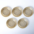 Shubhkart Brass Engraved Nakshi Plate Set 10.7cm (Pack of 5) Indian Decorative Ritual Plates for Puja, Meditation & Festive Décor | Traditional Hindu Offering Plates for Home Altar & Cultural Gifting - size: Large (Pack of 5)