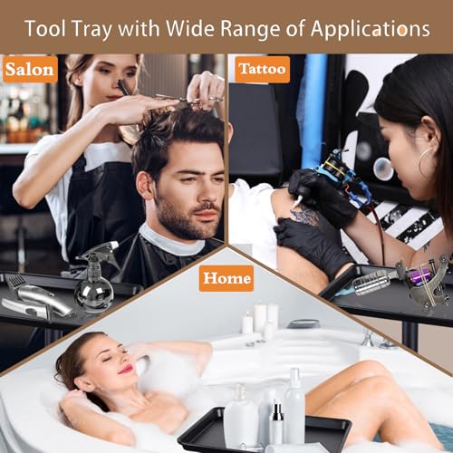 Black Salon Tray Height Adjustable Hair Color Tray with Wheels for Spa or Home Use - color: M-black