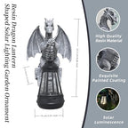 Large Solar-Powered Dragon Statue, Outdoor Decoration - 9-inch Garden Decor with Solar Light, Waterproof Wall Hanging, Resin Sculpture, Patio/Garden Decoration Gift