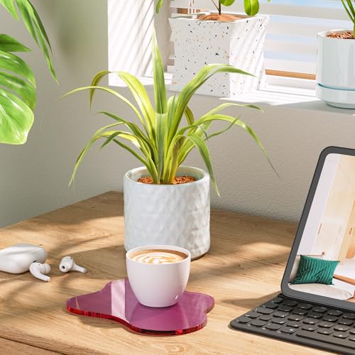 Acrylic Coaster Decorative Plates, Irregular Bar Drink Coaster,Perfect for Tabletop Protection and Accessories Display. - color: Pink