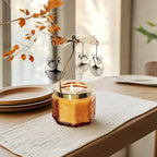 kingnero Lavender Scented Candle Carousel Rotary Candle Holder Spinning Tea Light Holder Birthday Gifts for Women, Mom, Wife, Girlfriend, Sister, Female Friends, (Ginkgo Leaf) - color: Ginkgo Leaf