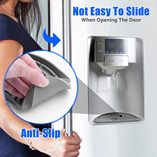 Refrigerator Drip Catcher, Refrigerator Drip Tray For Water Tray,Fridge Water Dispenser Drip Tray Prevents Water Splashes,Non-slip Silicone Dispenser Drip Collector for Ge Samsung-2 PCS Grey - color: Grey, size: 2PCS Semi-Circular