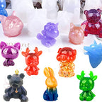 EuTengHao 20Pcs 3D Animal Resin Molds Tools Set Includes 8 Resin Casting Molds Large Clear Epoxy Silicone Molds 2 Measurement Cup 10 Wood Sticks for Resin Craft DIY