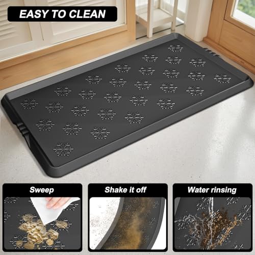 Azadx Heavy Duty Boot Trays Natural Rubber Shoe Mat Tray for Entryway Large Boot mat Tray Multi-Purpose for Outdoor Door Mats 16x42 Inch 2 Pack - size: 16" x 42" 2pack