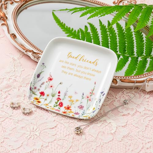 Crisky Jewelry Ring Dish Friend Gifts for Women, Long Distance Friendship Gfits for Women Female Best Friends Birthday Party, Good Friends Are Like Stars - style: Friend - Good Friends Are Like Stars …