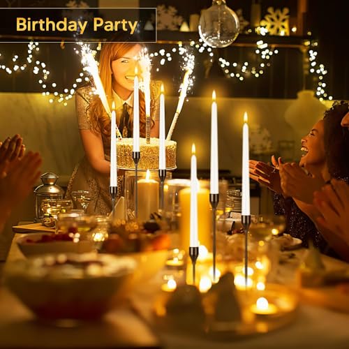 Black Candlestick Holder Set of 12 for Taper Candles, Decorative Candle Holders Bulk Candle Stick Holders Taper Candle Holders for Table Centerpiece Wedding Dinning Party Anniversary Home Decor - color: Black
