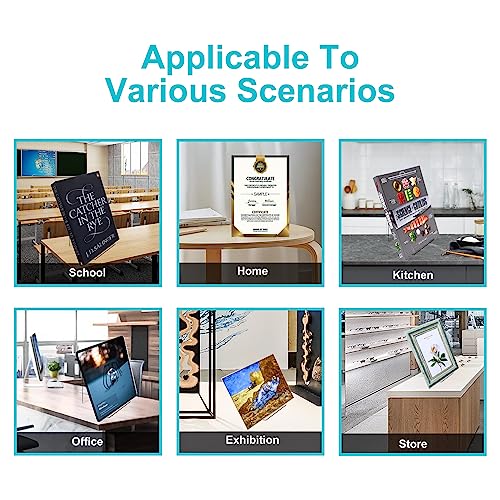 Boloyo Acrylic Book Stand Without Ledge,6 Inch 4PC Clear Acrylic Display Easel Transparent Display Stand Holder Tablet Holder for Displaying Pictures,Books,Artworks, CDs - size: 4PC