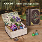 CCCDF Book Nook Kit, DIY Miniature Dollhouse Booknook Kit, 3D Wooden Puzzle for Teens and Adults, Bookend Bookshelf Insert Decor with LED Light (Potion-Making Edition) - style: Potion-Making Edition