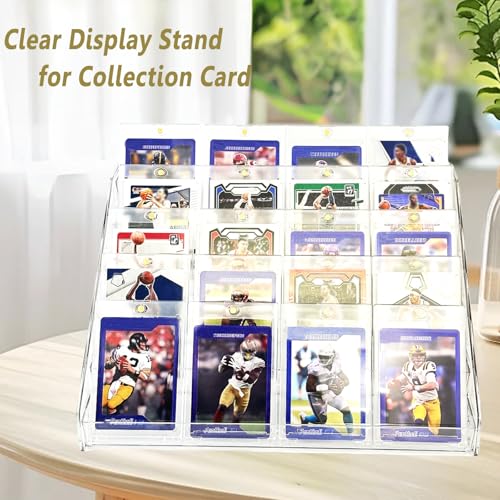 Card Display Stand, Acrylic Risers Greeting Card Display Sticker Holder, 7-Tier Clear Acrylic Shelves for PSA Graded Card,Baseball Sports Card and Postcard Sticker Display - color: 1 Pack