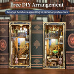 MiniCity DIY Book Nook Kit for Adults, 3D Wooden Puzzle Bookend Bookshelf Insert Decor with LED Light and Dust Cover (Pianist with Nightingale) - style: Pianist with Nightingale