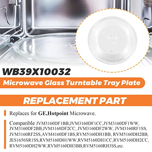 13.5" Microwave Glass Turntable Plate by Beaquicy - 13 1/2 Inches 5304509621 Glass Tray Fit for GE Hotpoint Microwave - Replace Microwave Glass Tray # WB39X10032 JVM3160DF1BB JVM3160DF1CC JVM3160DF1WW - size: 13.5"