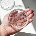 kanpura Crystal Glass Candle Holder Plates Set of 2 3.7 Inch Round Clear Glass Pillar Candle Holder Snowflake Votive Candle Holder Set for Christmas Winter Party Birthday Holiday - color: Snowflake,1