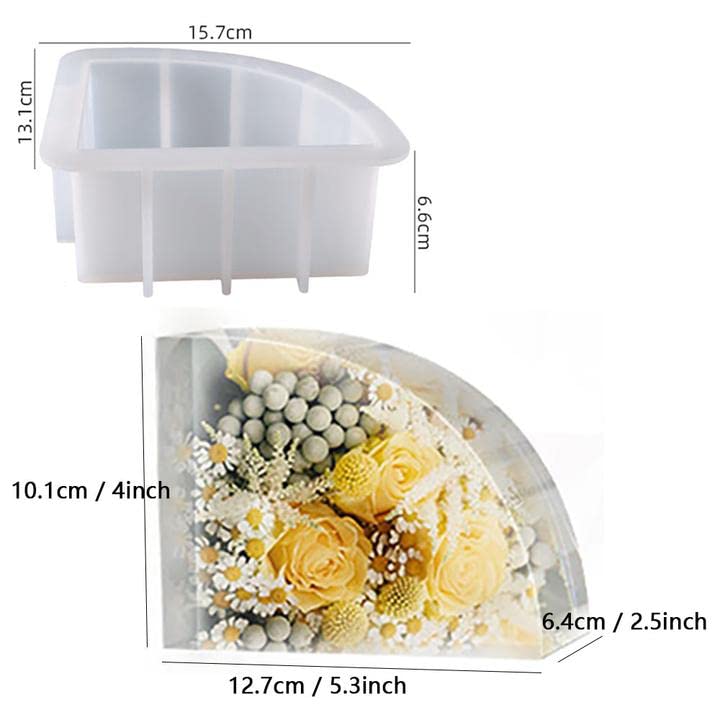 2Pcs Large Bookends Resin Molds YIRUZWRD Geode Silicone Molds Epoxy Resin Molds for Resin Art Casting Books Desktop Organizer Home Decoration - color: 2 sector bookend mold