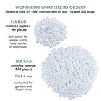 Galashield Flat Glass Marbles for Vases White Glass Gems Beads Pebbles Vase Filler (1 LB, Approx. 105 PCS) - color: White, size: 1 LB