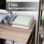 Mind Reader Stackable Paper Tray, Desktop Organizer, File Storage, Office, Metal Mesh, 2 Pcs., Silver - color: Silver