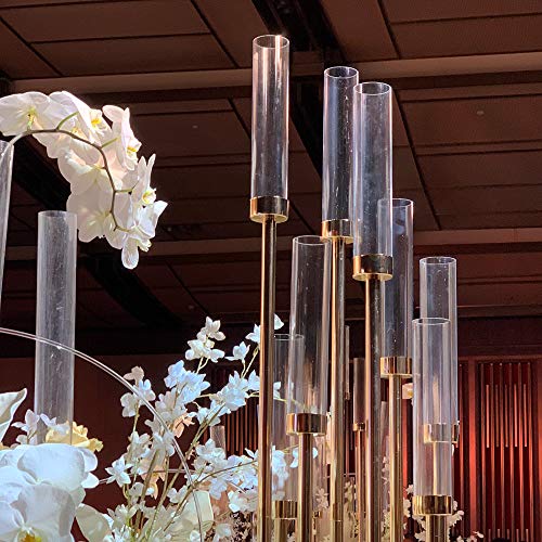 WGVI Hurricane Candle Holder Sleeve, Wide 3", Height 16", Clear Glass Cylinder Candleholder, Chimney Tube, Open Ended Candle Shade, 1 Piece - size: 3"x16"H