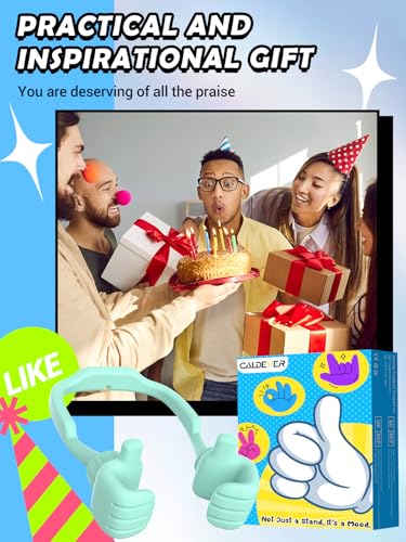 Easter Basket Stuffers Essentials for Teens Girls Boys Kids Cell Phone Stand: Upgrade Adjustable Thumbs Up Lazy Phone Holder for Desk Fun Birthday Eatser Gifts for Boys Girls Adults Grandma Husband - color: Avocado Green