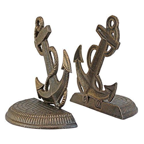 Design Toscano Maritime Anchor Cast Iron Sculptural Bookend Pair - style: Maritime Anchor