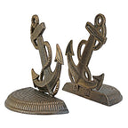 Design Toscano Maritime Anchor Cast Iron Sculptural Bookend Pair - style: Maritime Anchor