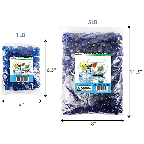 Galashield Flat Glass Marbles for Vases Cobalt Blue Glass Gems Beads Pebbles Vase Filler (1 LB, Approx. 105 PCS) - color: Cobalt Blue, size: 1 LB