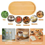 2PCS Bamboo Bathroom Trays - Suitable for The Bathroom,Kitchen,Breakfast Tray and Decorative Tray (6.88 in * 3.46 in) - size: 6.88 in * 3.46 in