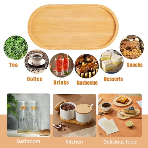 2PCS Bamboo Bathroom Trays - Suitable for The Bathroom,Kitchen,Breakfast Tray and Decorative Tray (6.88 in * 3.46 in) - size: 6.88 in * 3.46 in