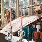 Bjørn Wiinblad Lady with Hat Candleholder | Hand-Painted Glazed Ceramic | Pink | 6.3 in