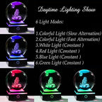 Qianwei Owl Gifts for Women 3D Crystal Ball 3.14'' - Laser Owl Decor Glass Animals Bird Figurines Statue Stuff for Room Decorations Bird Night Light - style: Owl